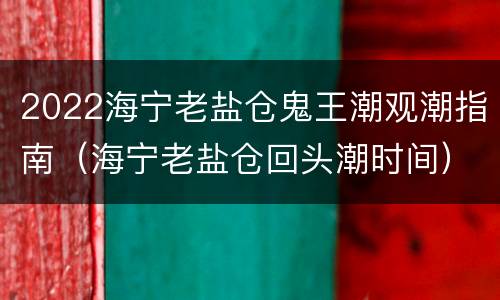 2022海宁老盐仓鬼王潮观潮指南（海宁老盐仓回头潮时间）