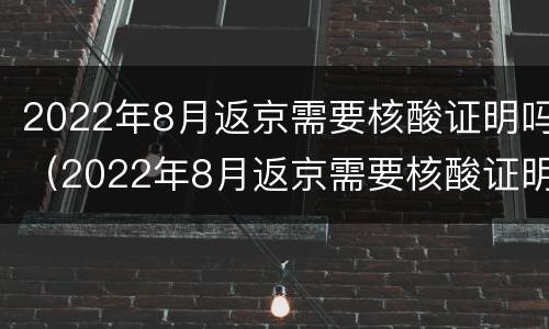 2022年8月返京需要核酸证明吗（2022年8月返京需要核酸证明吗请问）