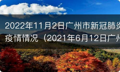 2022年11月2日广州市新冠肺炎疫情情况（2021年6月12日广州市新冠肺炎疫情情况）