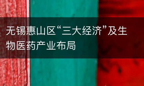 无锡惠山区“三大经济”及生物医药产业布局