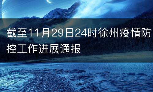 截至11月29日24时徐州疫情防控工作进展通报