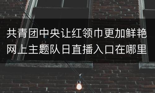 共青团中央让红领巾更加鲜艳网上主题队日直播入口在哪里