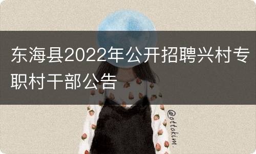 东海县2022年公开招聘兴村专职村干部公告