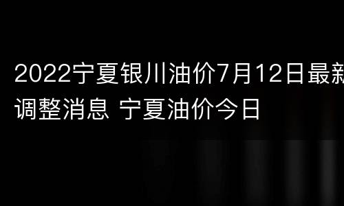 2022宁夏银川油价7月12日最新调整消息 宁夏油价今日