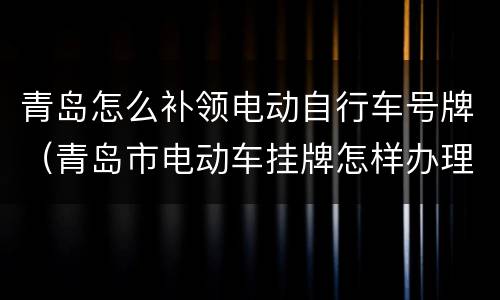 青岛怎么补领电动自行车号牌（青岛市电动车挂牌怎样办理）