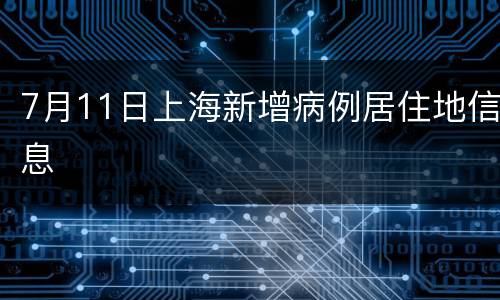 7月11日上海新增病例居住地信息