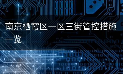 南京栖霞区一区三街管控措施一览