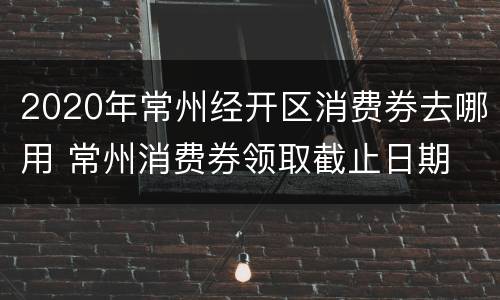 2020年常州经开区消费券去哪用 常州消费券领取截止日期