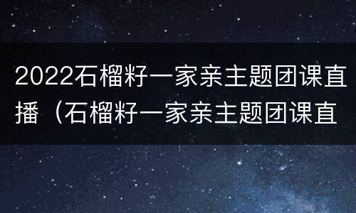 2022石榴籽一家亲主题团课直播（石榴籽一家亲主题团课直播回看）