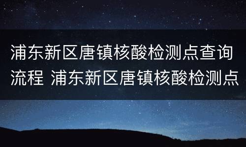 浦东新区唐镇核酸检测点查询流程 浦东新区唐镇核酸检测点查询流程图