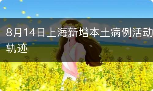 8月14日上海新增本土病例活动轨迹