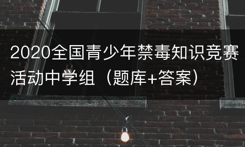 2020全国青少年禁毒知识竞赛活动中学组（题库+答案）