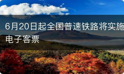 6月20日起全国普速铁路将实施电子客票