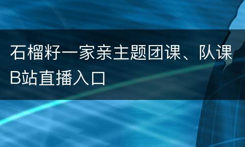 石榴籽一家亲主题团课、队课B站直播入口