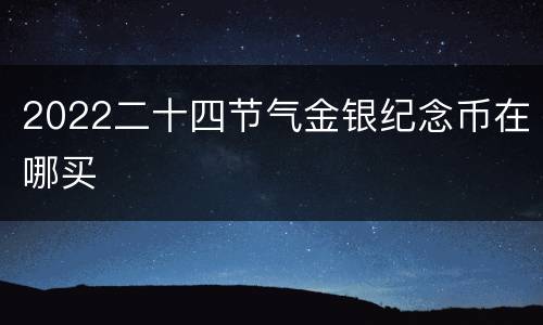 2022二十四节气金银纪念币在哪买