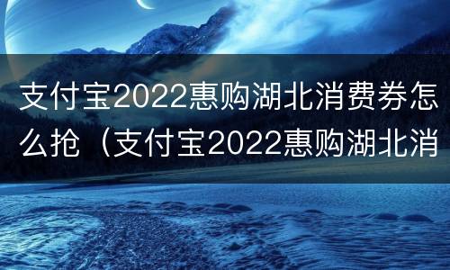 支付宝2022惠购湖北消费券怎么抢（支付宝2022惠购湖北消费券怎么抢不了）