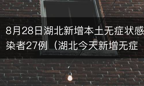 8月28日湖北新增本土无症状感染者27例（湖北今天新增无症状感染多少例）