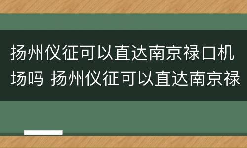 扬州仪征可以直达南京禄口机场吗 扬州仪征可以直达南京禄口机场吗多少钱