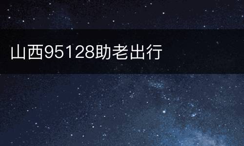 山西95128助老出行