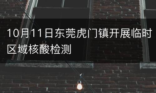 10月11日东莞虎门镇开展临时区域核酸检测