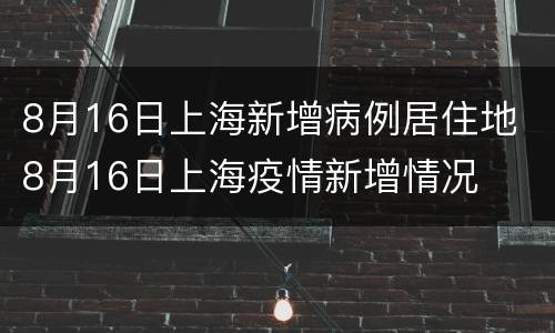 8月16日上海新增病例居住地 8月16日上海疫情新增情况