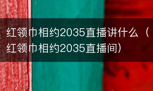 红领巾相约2035直播讲什么（红领巾相约2035直播间）