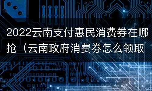 2022云南支付惠民消费券在哪抢（云南政府消费券怎么领取）
