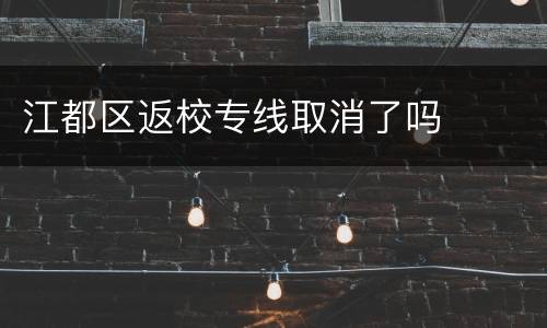 江都区返校专线取消了吗