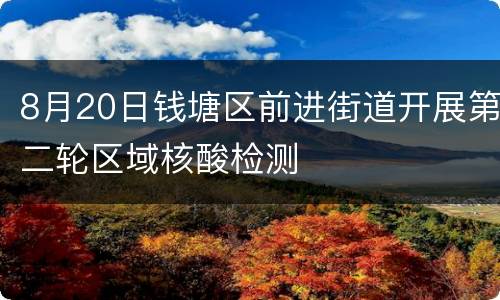8月20日钱塘区前进街道开展第二轮区域核酸检测