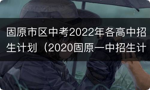 固原市区中考2022年各高中招生计划（2020固原一中招生计划）