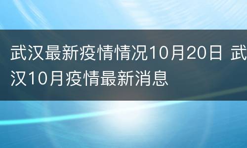 武汉最新疫情情况10月20日 武汉10月疫情最新消息