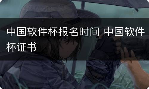 中国软件杯报名时间 中国软件杯证书
