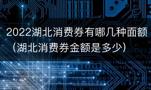 2022湖北消费券有哪几种面额（湖北消费券金额是多少）