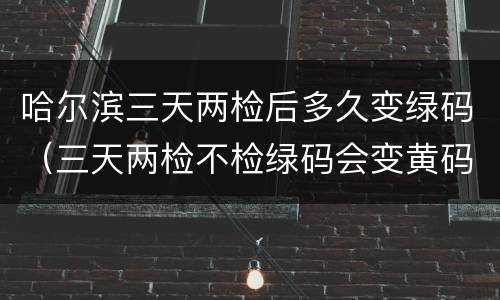 哈尔滨三天两检后多久变绿码（三天两检不检绿码会变黄码吗）
