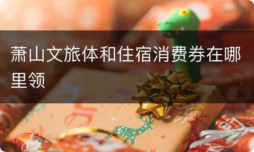 萧山文旅体和住宿消费券在哪里领