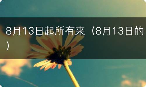 8月13日起所有来（8月13日的）