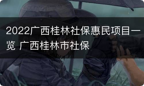 2022广西桂林社保惠民项目一览 广西桂林市社保