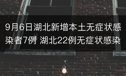 9月6日湖北新增本土无症状感染者7例 湖北22例无症状感染者