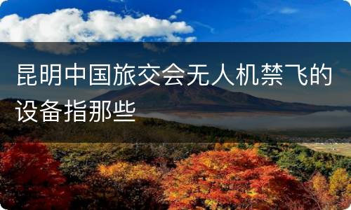 昆明中国旅交会无人机禁飞的设备指那些