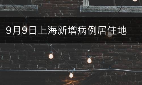 9月9日上海新增病例居住地