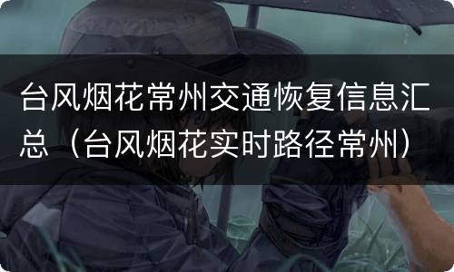 台风烟花常州交通恢复信息汇总（台风烟花实时路径常州）