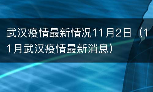 武汉疫情最新情况11月2日（11月武汉疫情最新消息）
