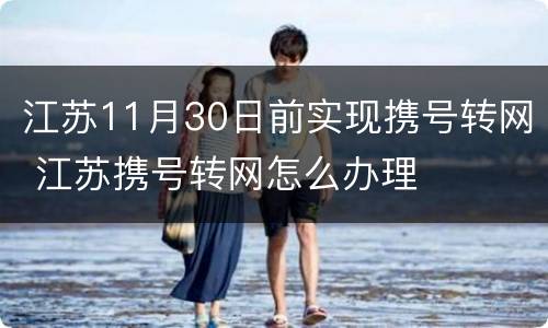 江苏11月30日前实现携号转网 江苏携号转网怎么办理