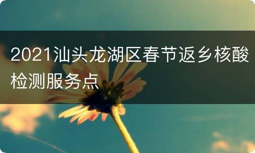 2021汕头龙湖区春节返乡核酸检测服务点