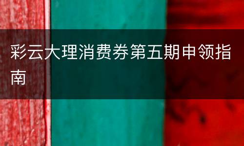 彩云大理消费券第五期申领指南