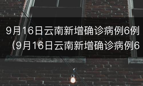 9月16日云南新增确诊病例6例（9月16日云南新增确诊病例6例是哪里的）