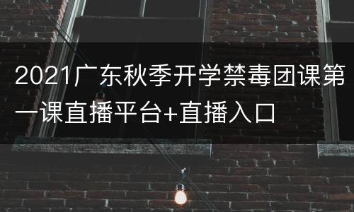 2021广东秋季开学禁毒团课第一课直播平台+直播入口