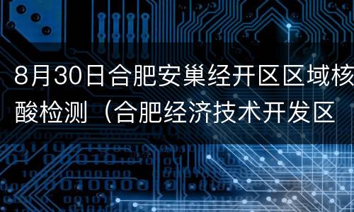 8月30日合肥安巢经开区区域核酸检测（合肥经济技术开发区核酸检测点）