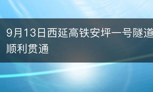 9月13日西延高铁安坪一号隧道顺利贯通