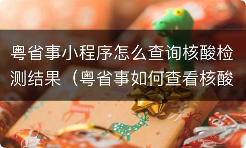 粤省事小程序怎么查询核酸检测结果（粤省事如何查看核酸检测结果）